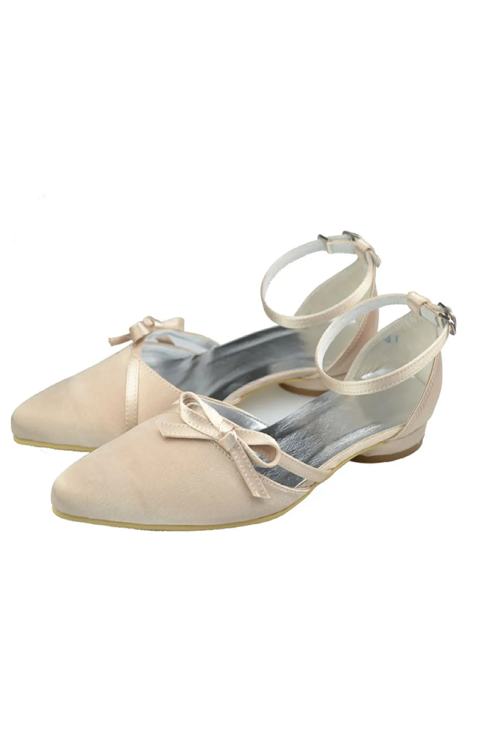 Ankle Strap handmade Comfy Flats For Wedding S46