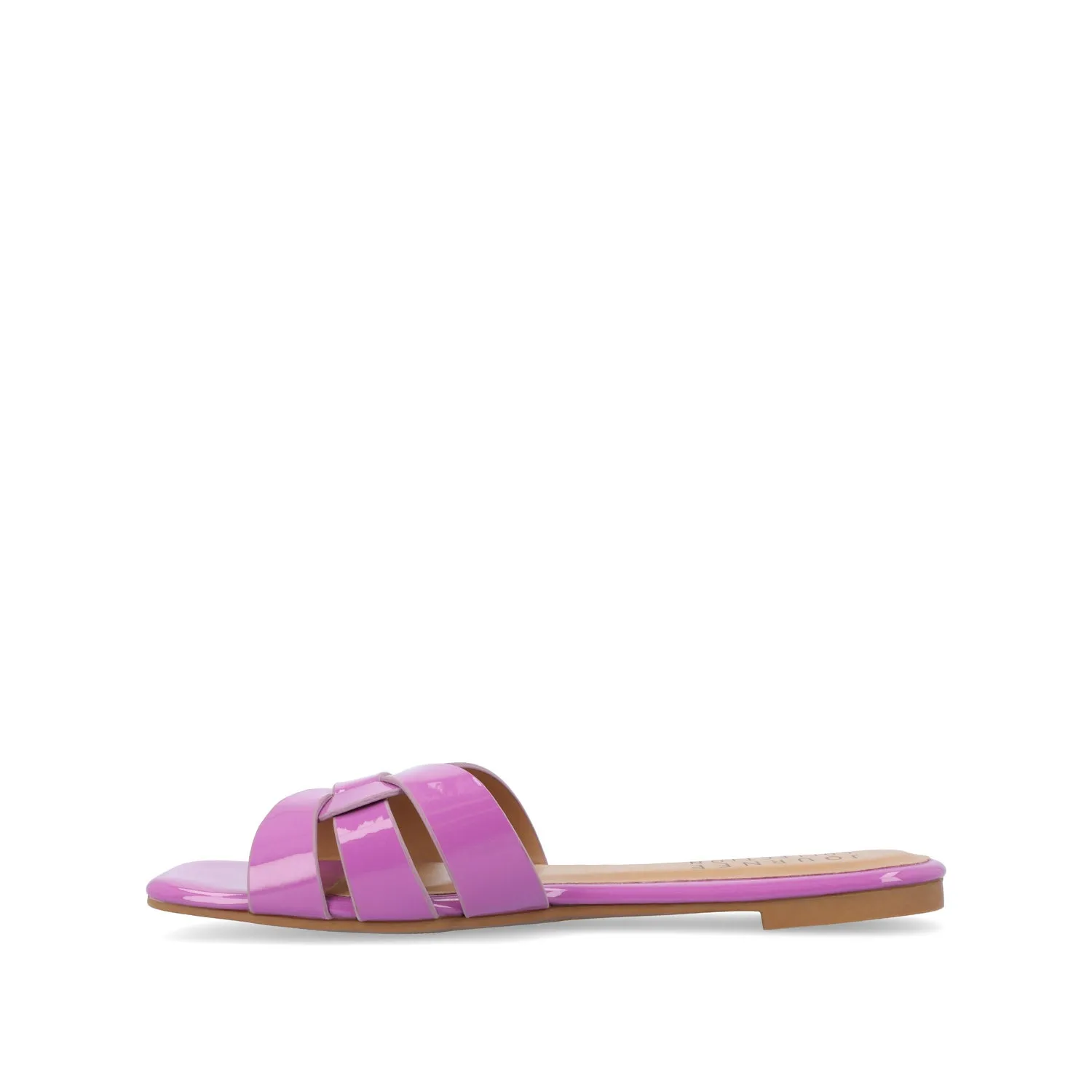 ARRINA SLIDE SANDALS IN STATEMENT PATENT