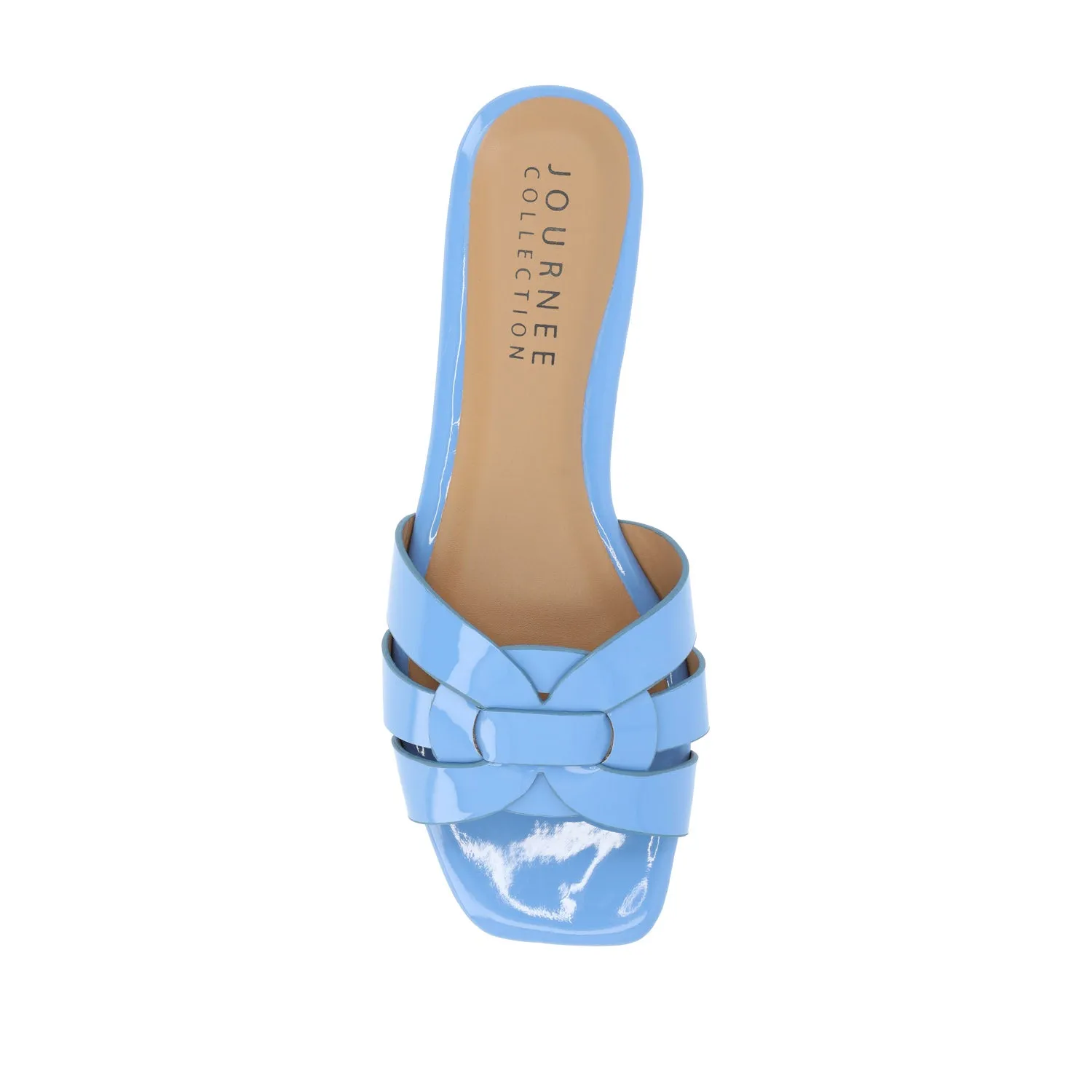 ARRINA SLIDE SANDALS IN STATEMENT PATENT