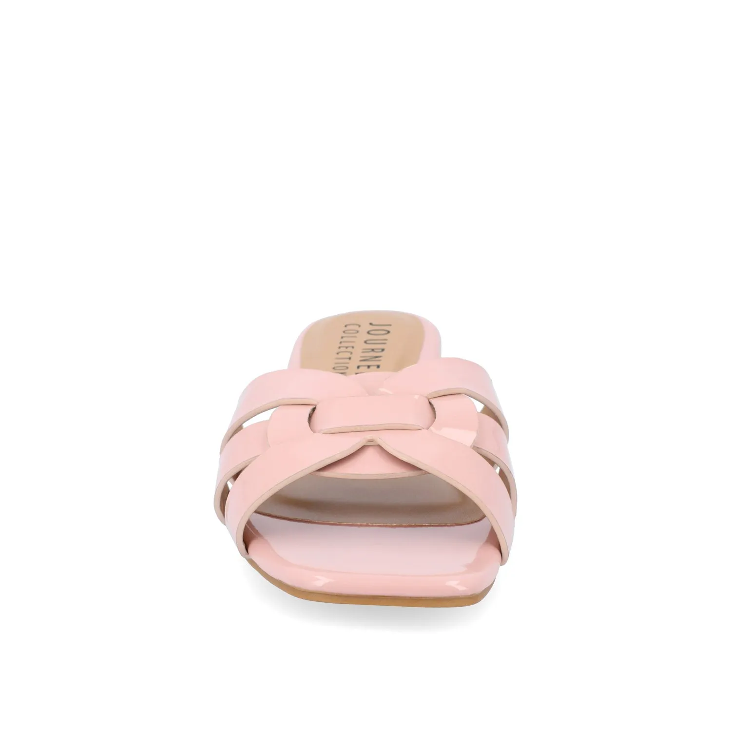 ARRINA SLIDE SANDALS IN STATEMENT PATENT