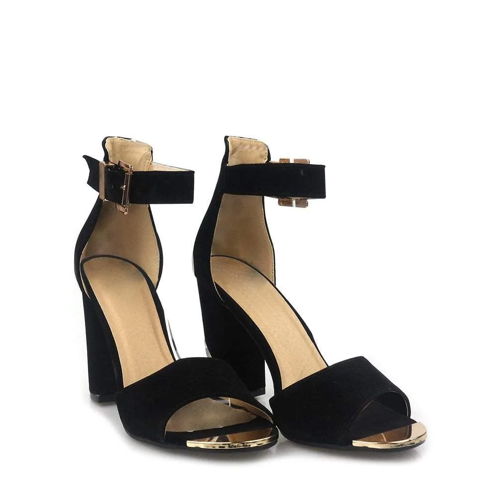 Aurora High Heel Ankle Strap Open Toe Sandals