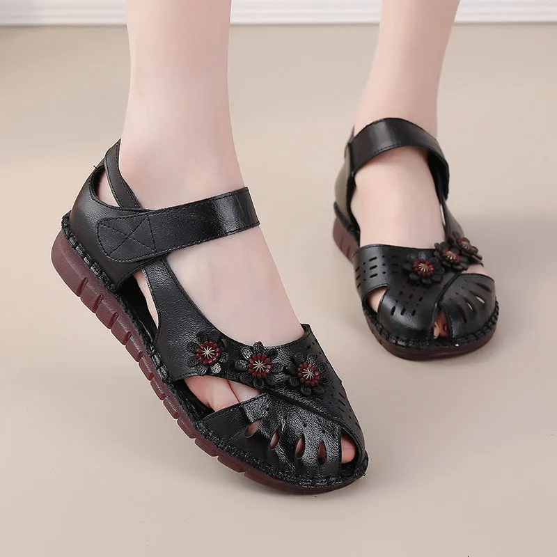 Babakud Women Retro Hollow Classic Floral Sandals