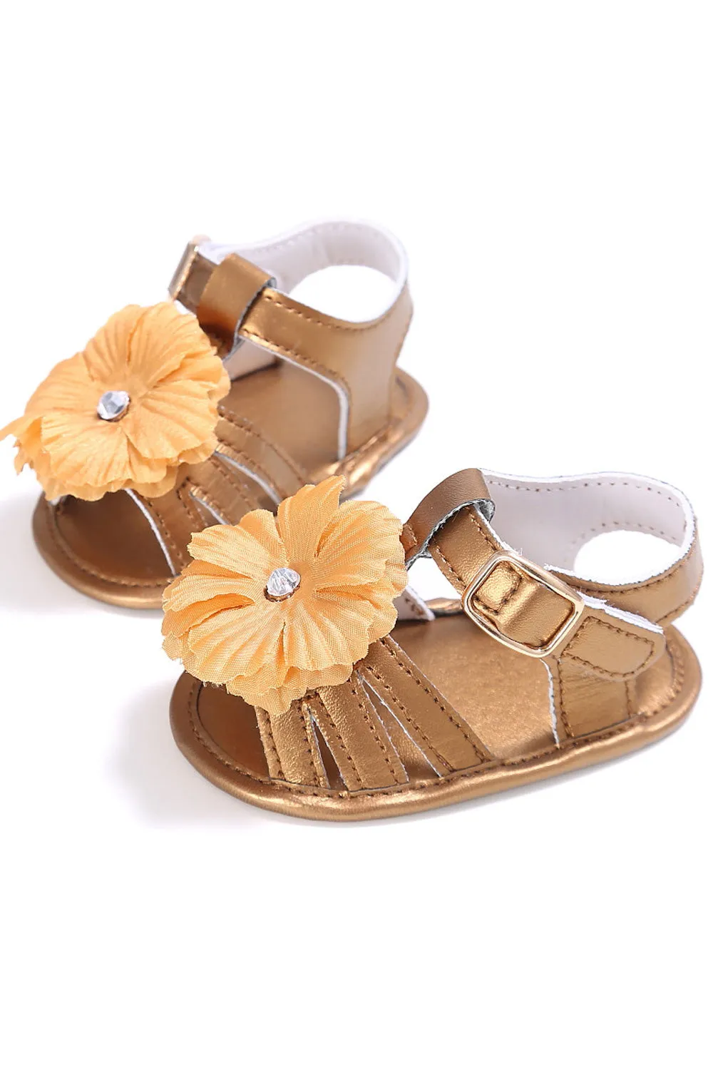 Baby Girls Beautiful Flower Decorated Strap Belt Convenient Sandals - BGSD106099