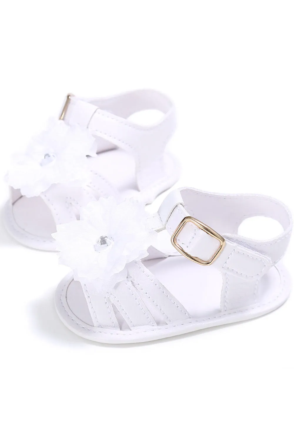 Baby Girls Beautiful Flower Decorated Strap Belt Convenient Sandals - BGSD106099