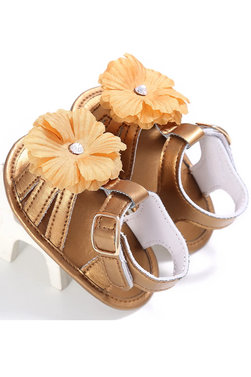 Baby Girls Beautiful Flower Decorated Strap Belt Convenient Sandals - BGSD106099