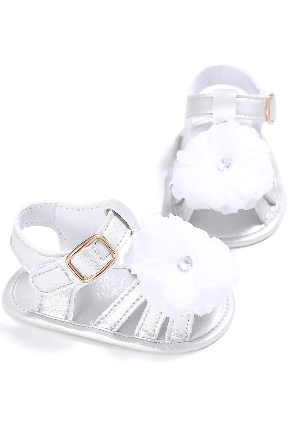 Baby Girls Beautiful Flower Decorated Strap Belt Convenient Sandals - BGSD106099