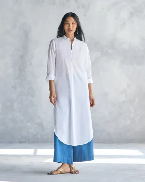 Basic Long Length Kurta - White