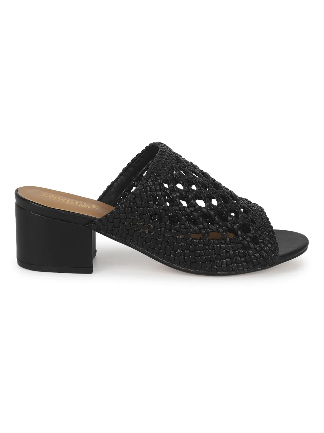 Black PU Low Heel Mules Sandal (TC-ARORA100-BLKPU)