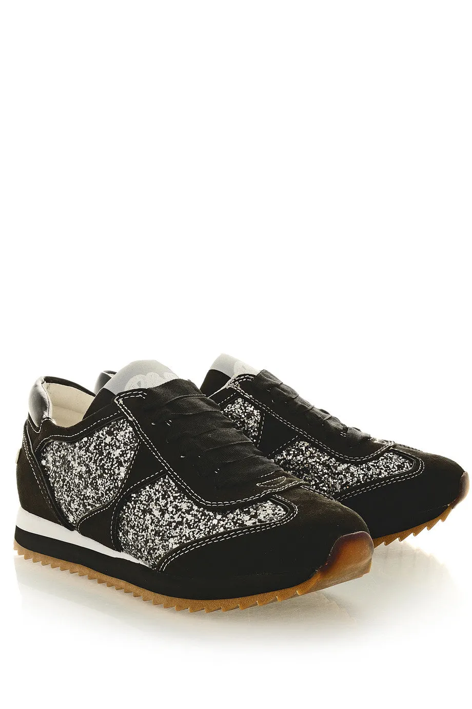 BLINK MARTINA Black Metallic Glitter Sneakers