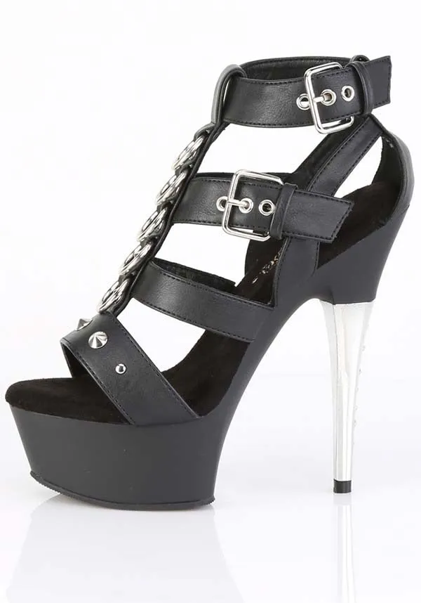 CAPTIVA-658 Black [Faux Leather] | HEELS [PREORDER]