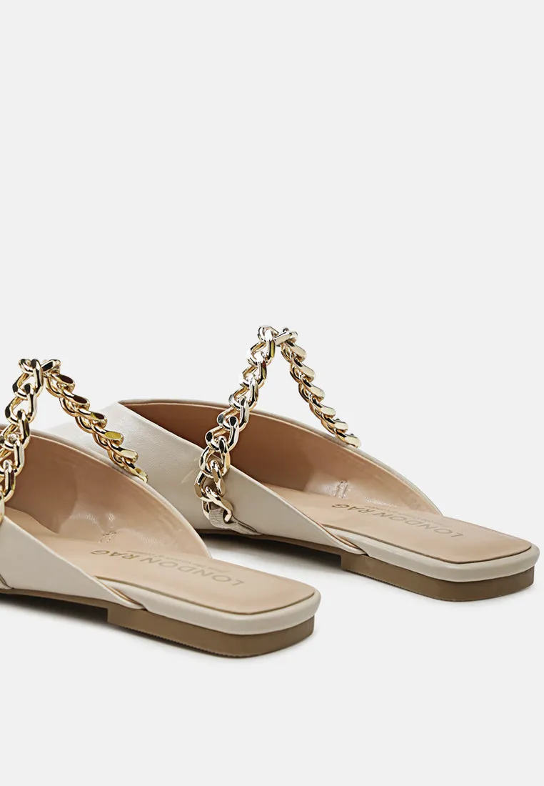 Catch Bling Chain Strap Flat Shoes