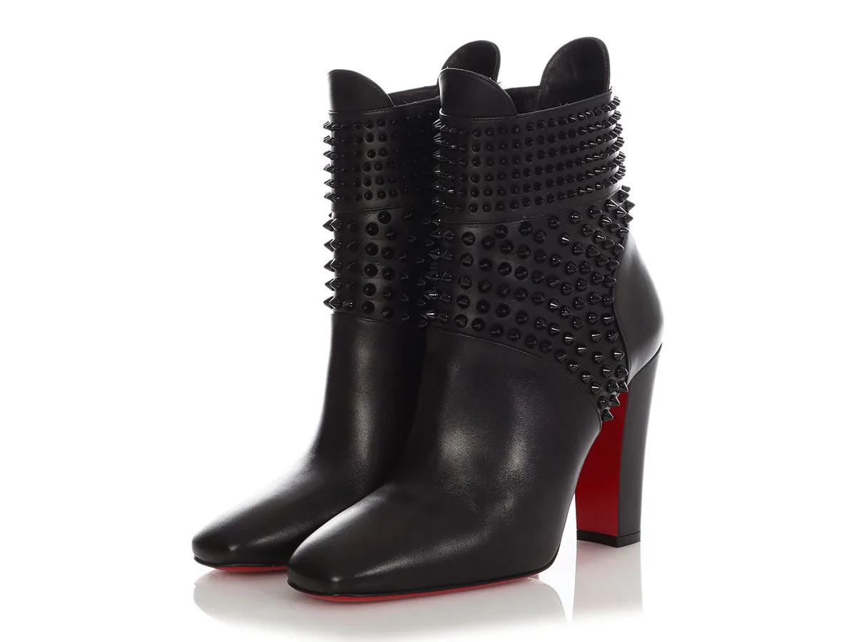 Christian Louboutin Black Calf Praguoise 100 Ankle Boots