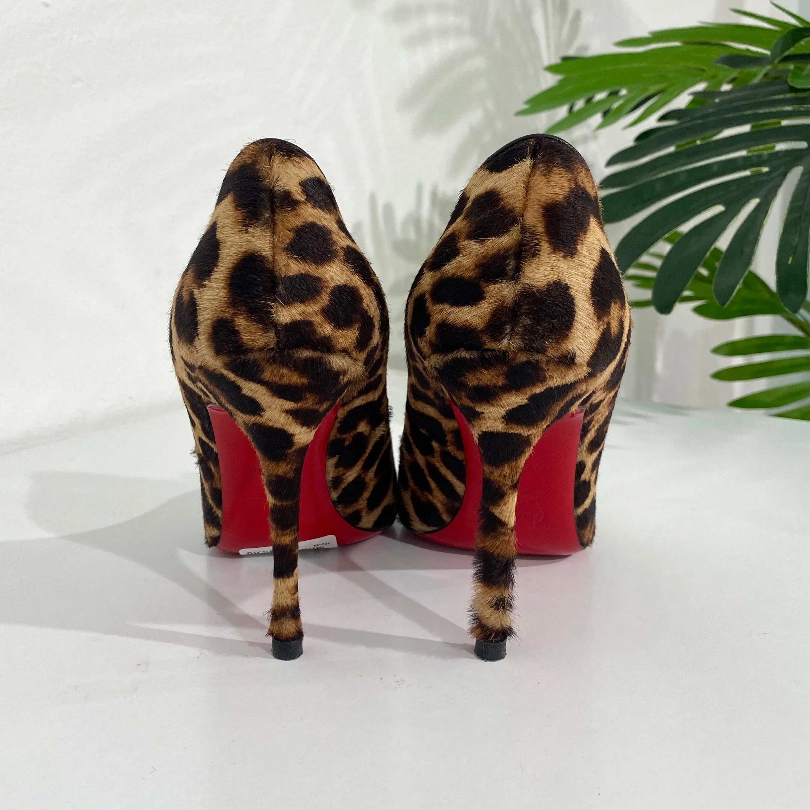 Christian Louboutin Red Spike Leopard Pumps