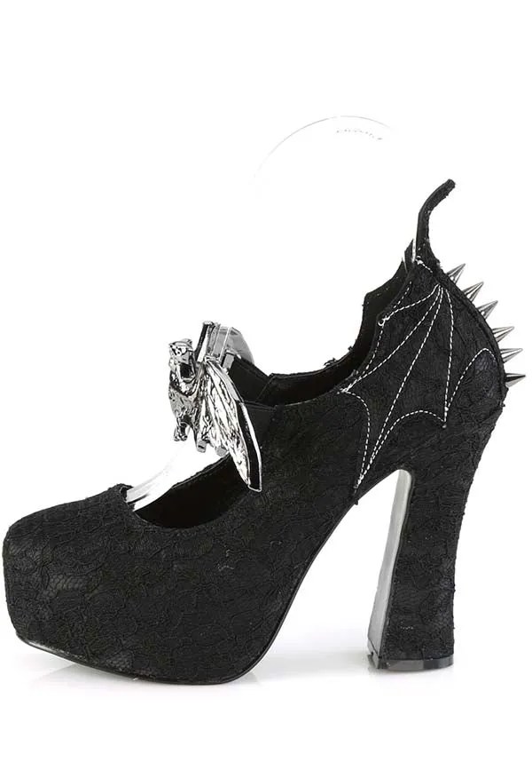 DEMON-18 [Black Satin] | HEELS [PREORDER]