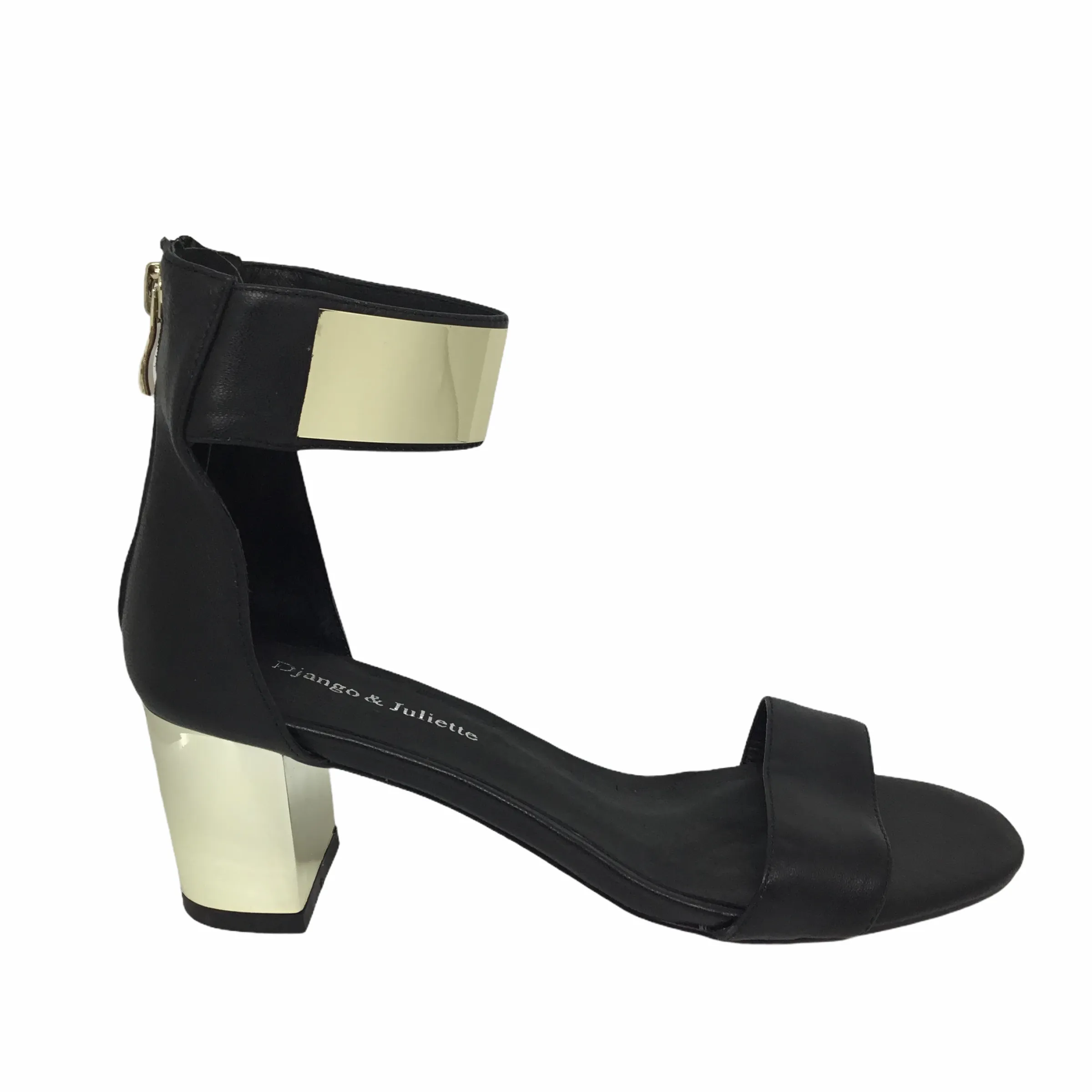 Django & Juliette Quentin Black Leather Heel