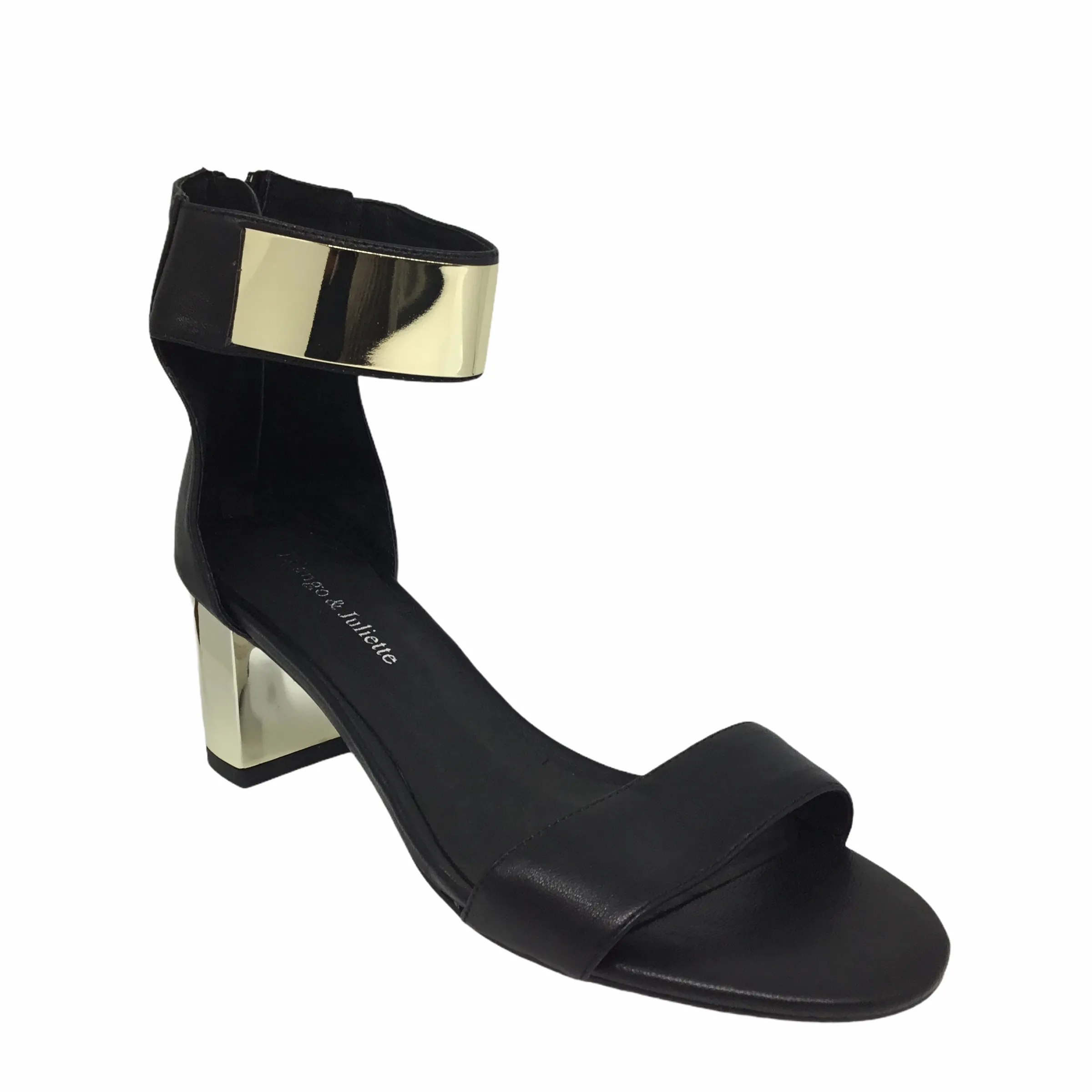 Django & Juliette Quentin Black Leather Heel