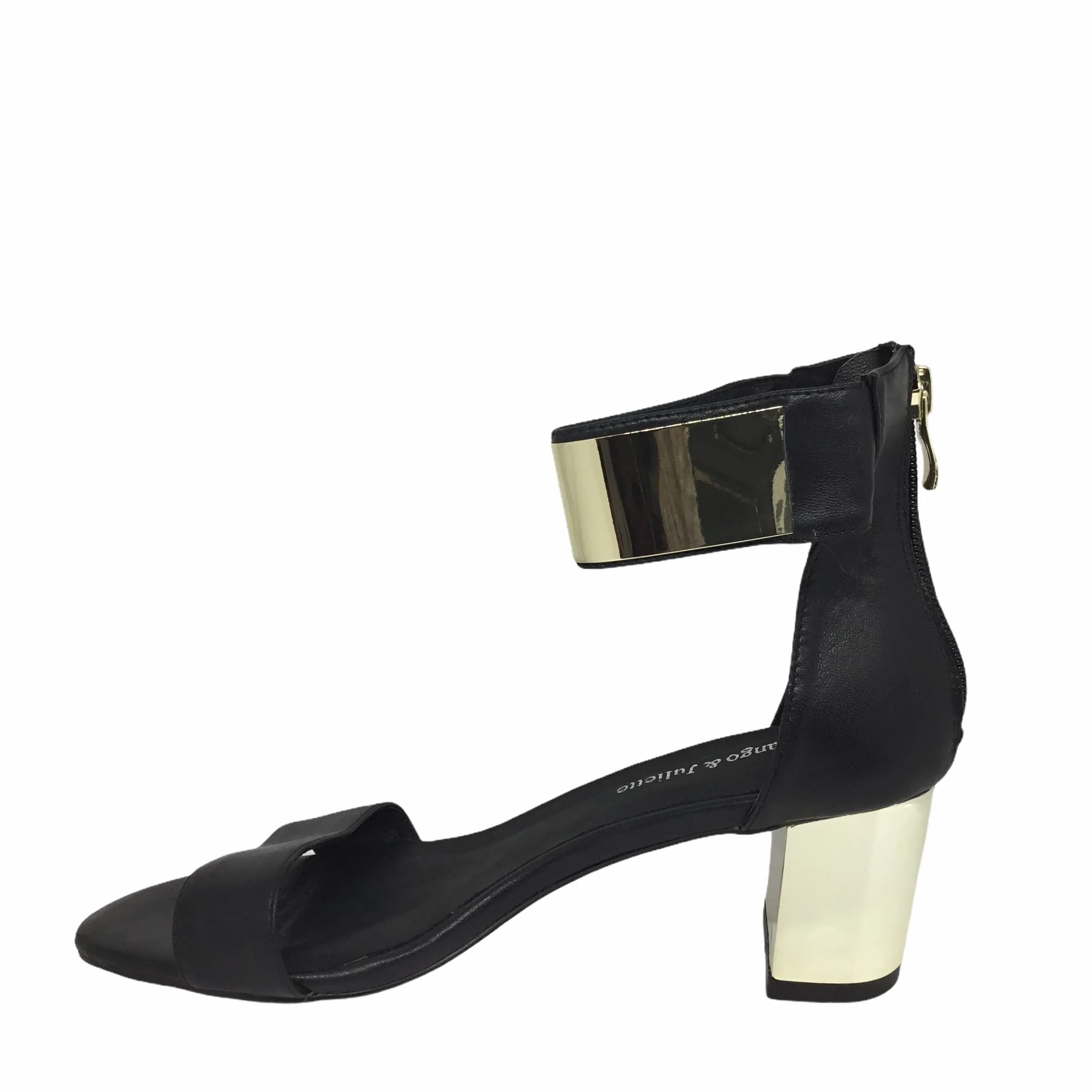 Django & Juliette Quentin Black Leather Heel