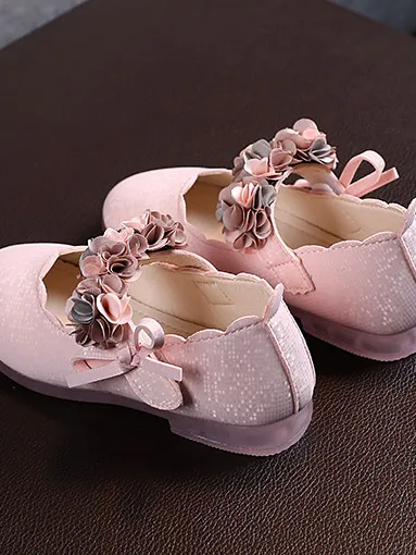 Floral Arch Ribbon Sparkle Flats by Liv and Mia