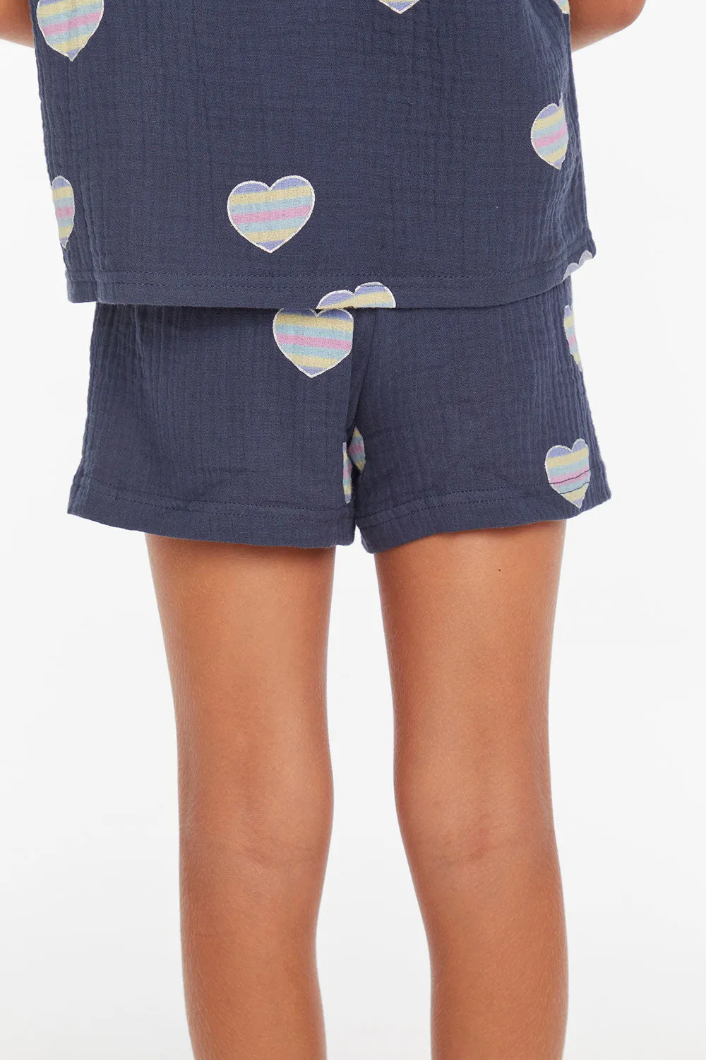 Jade Blue Heart Girls Short