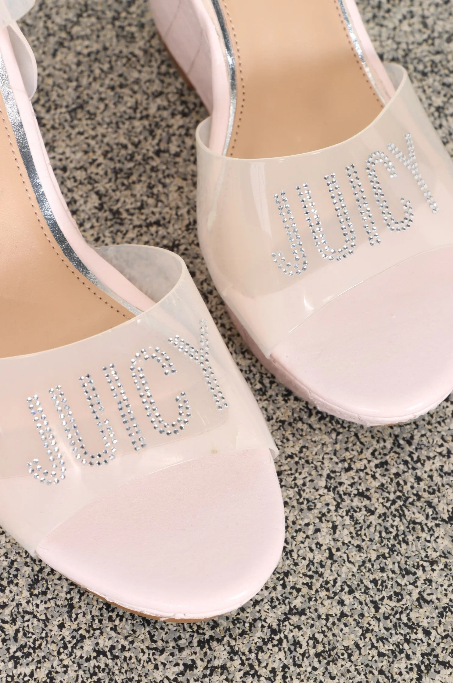 JUICY COUTURE Pink Jelly Wedge Heels (6.5)