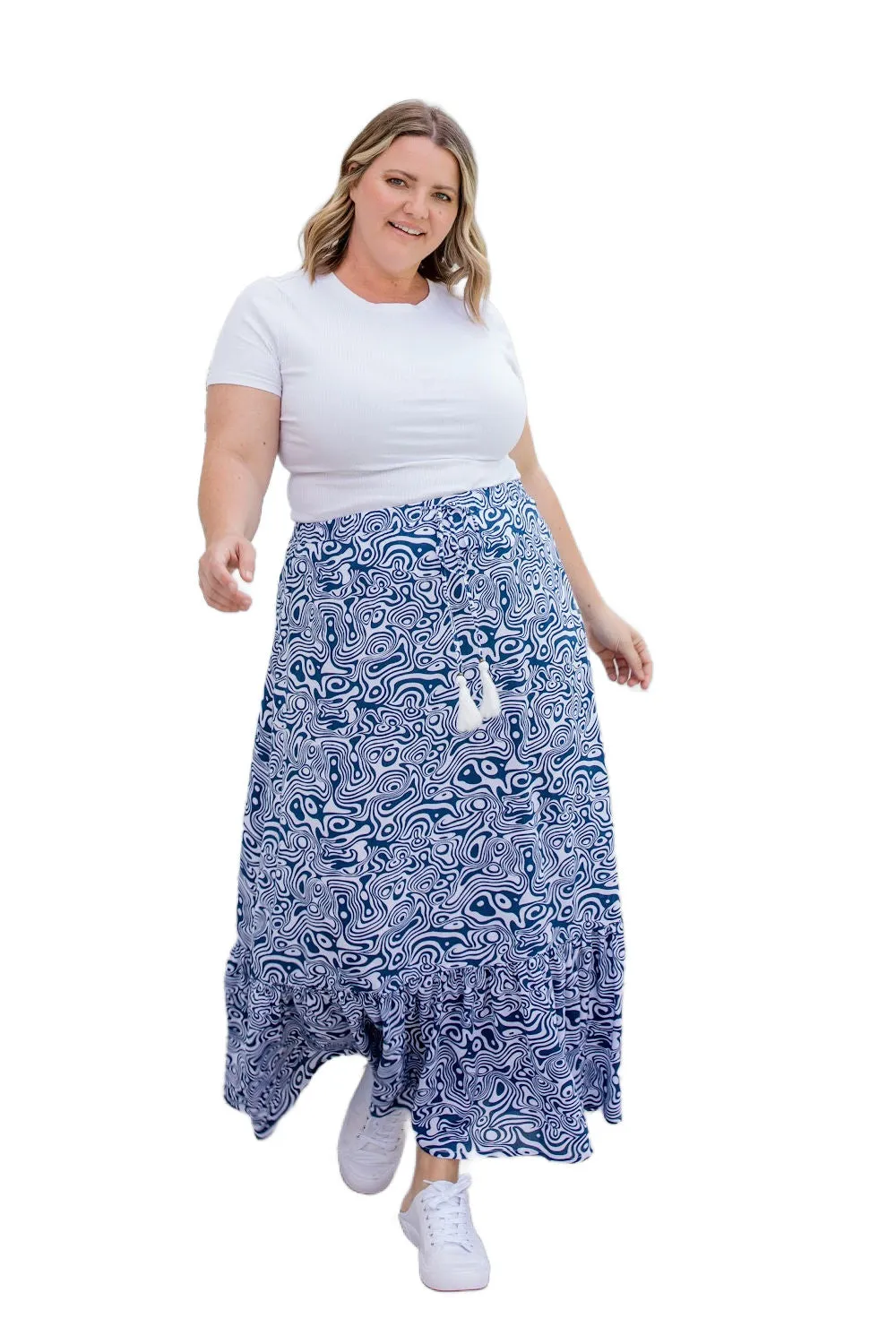 Long Skirt - Blue Swirl