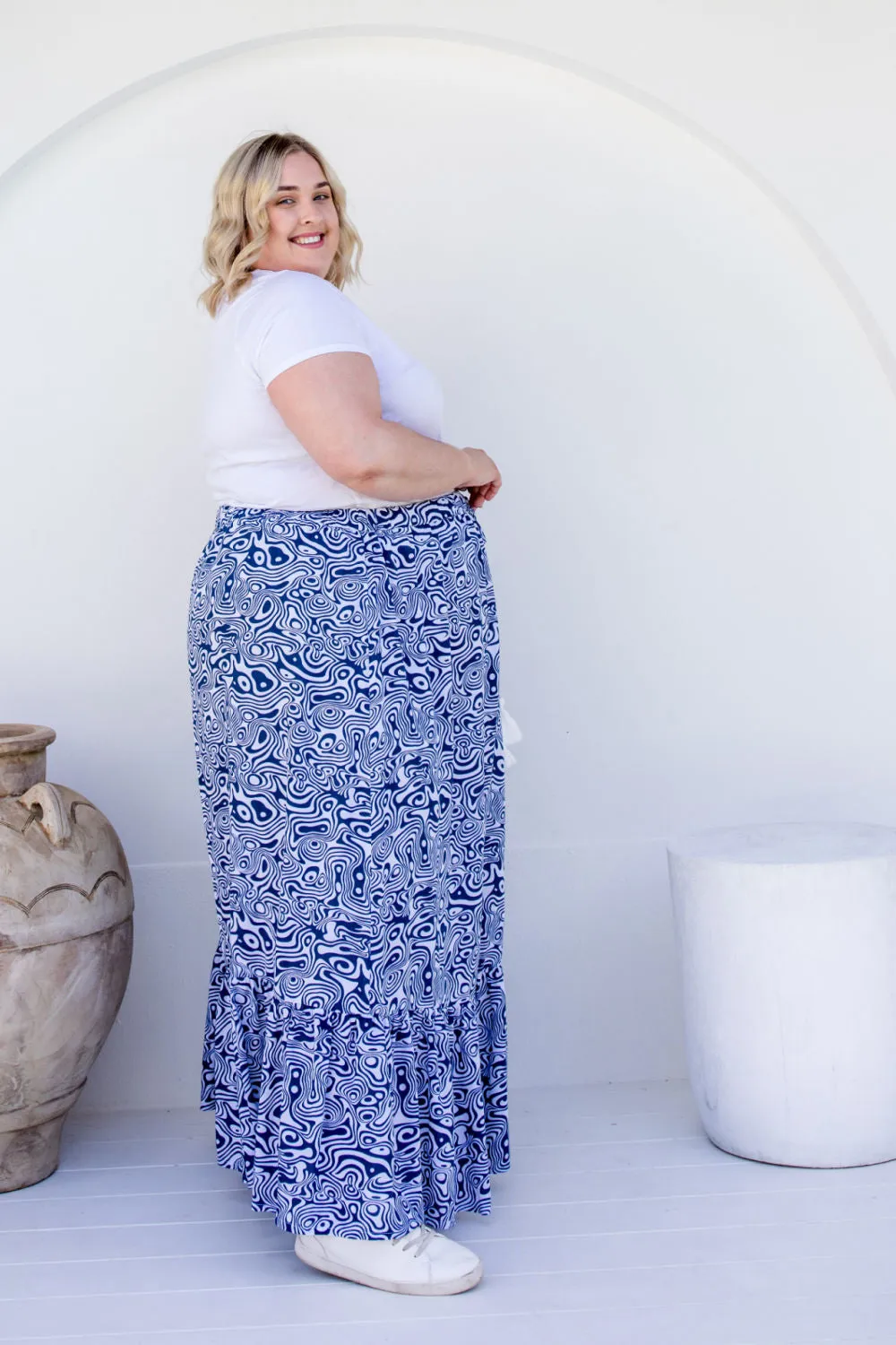 Long Skirt - Blue Swirl