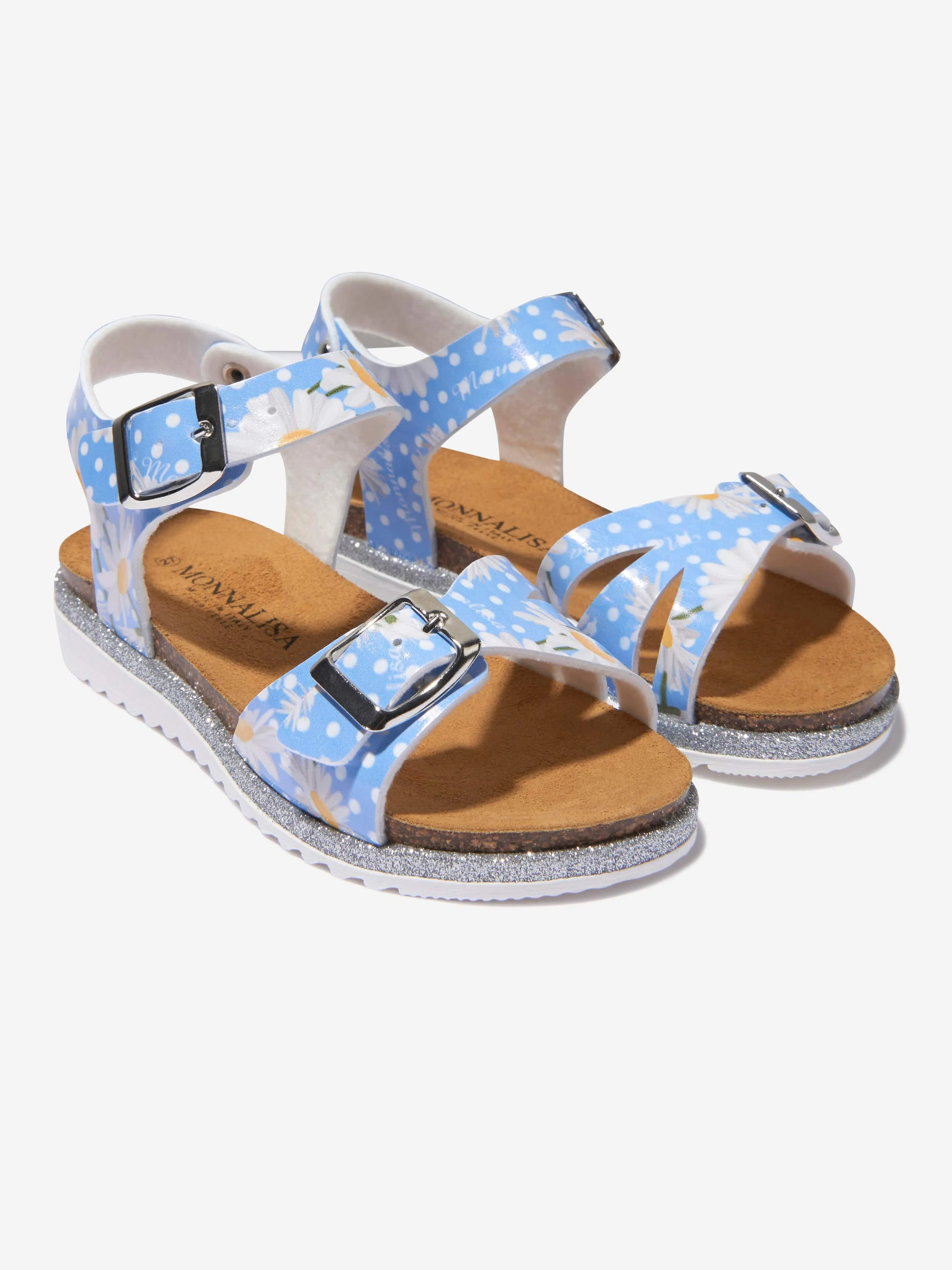 Monnalisa Girls Faux Leather Daisy Sandals