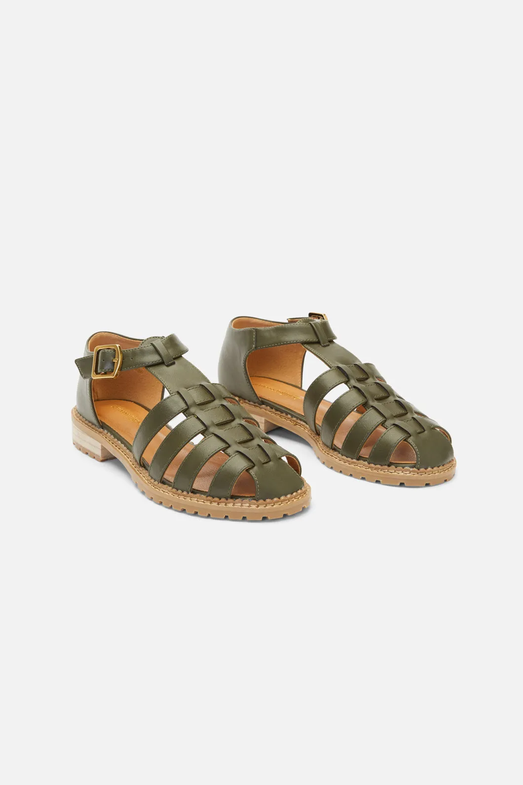 Olive Anemone Sandals