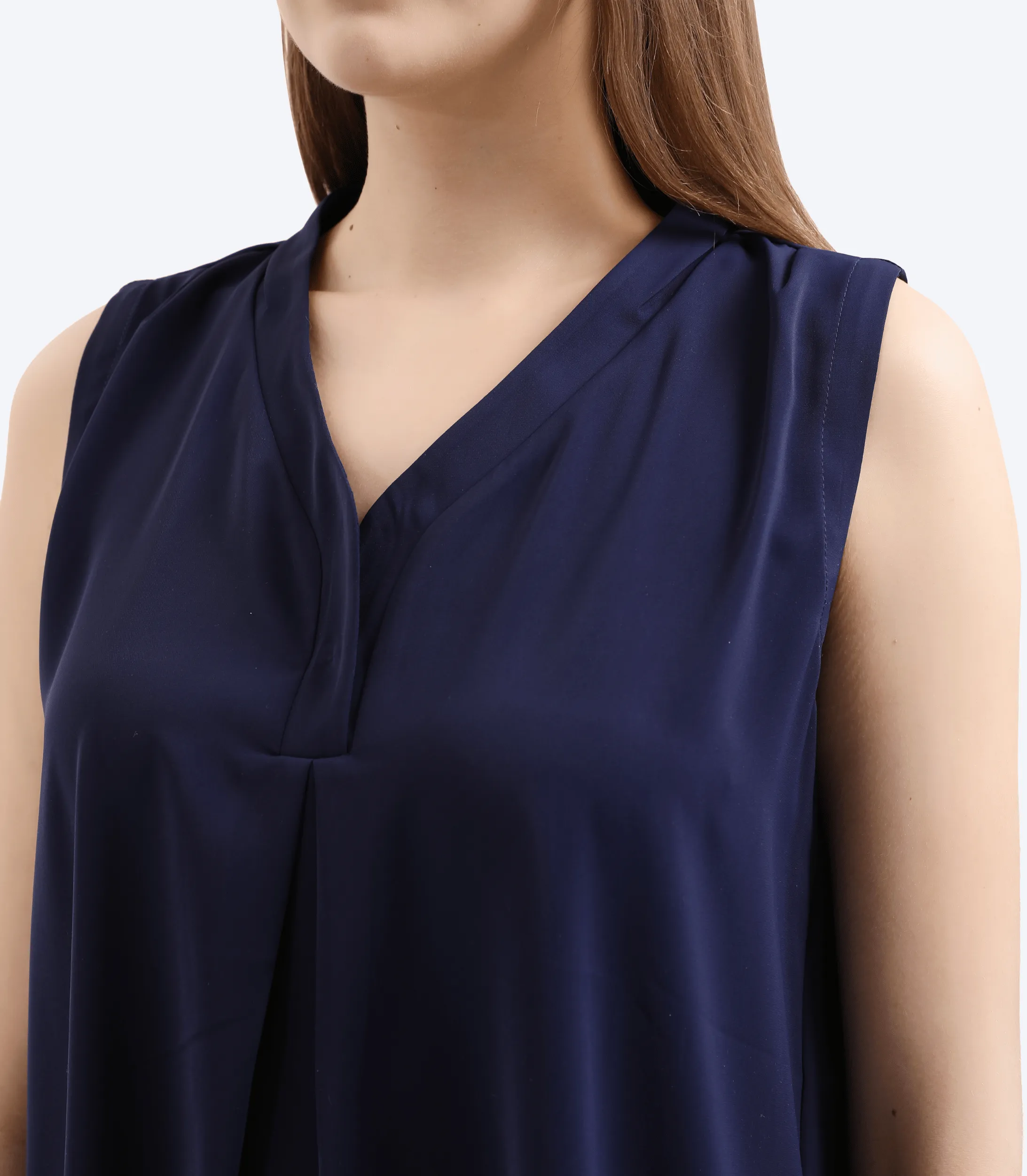 Pleat Front V-Neck Maternity Blouse