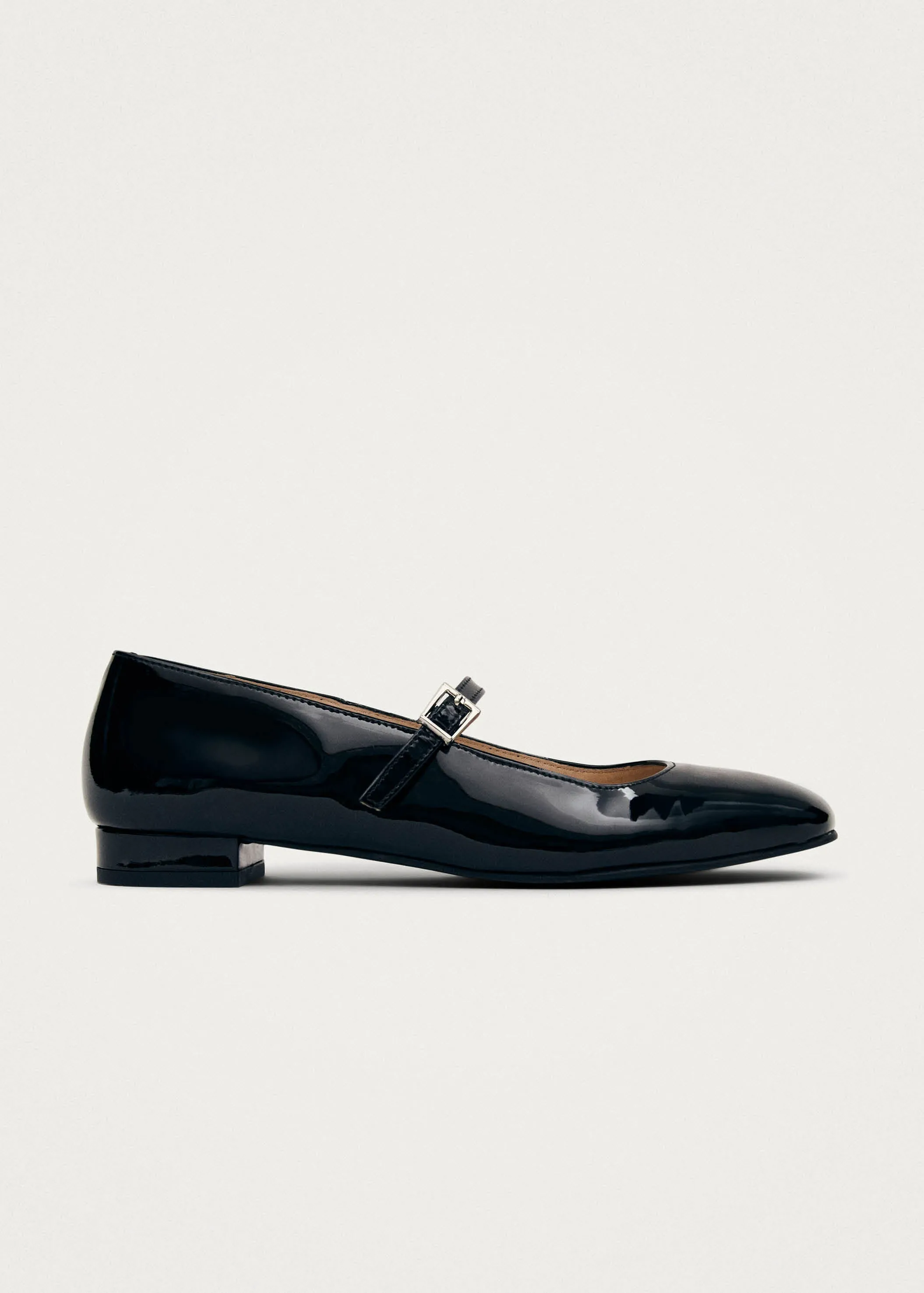 Por Do Sol Onix Leather Ballet Flats Black