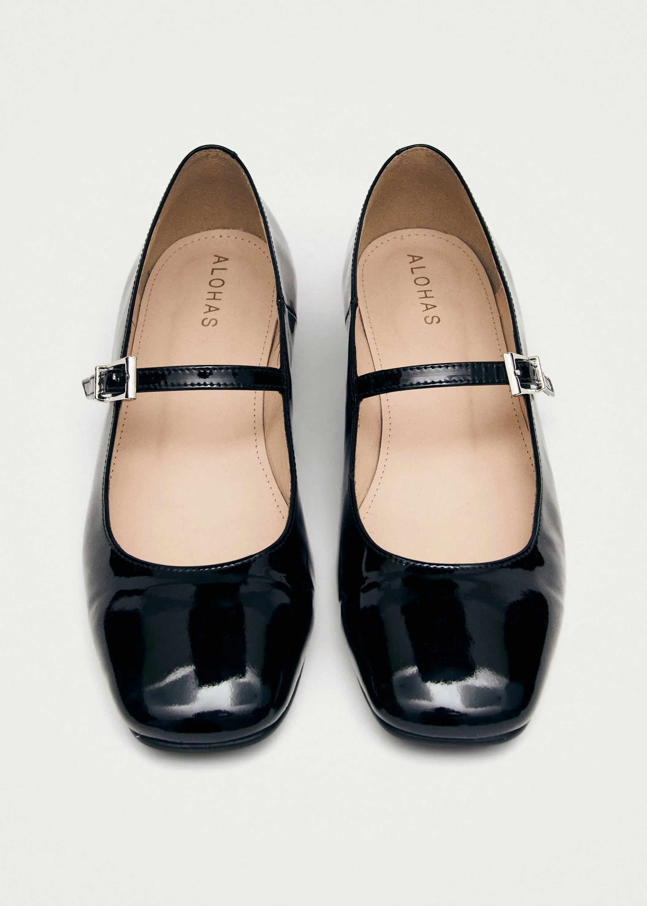 Por Do Sol Onix Leather Ballet Flats Black