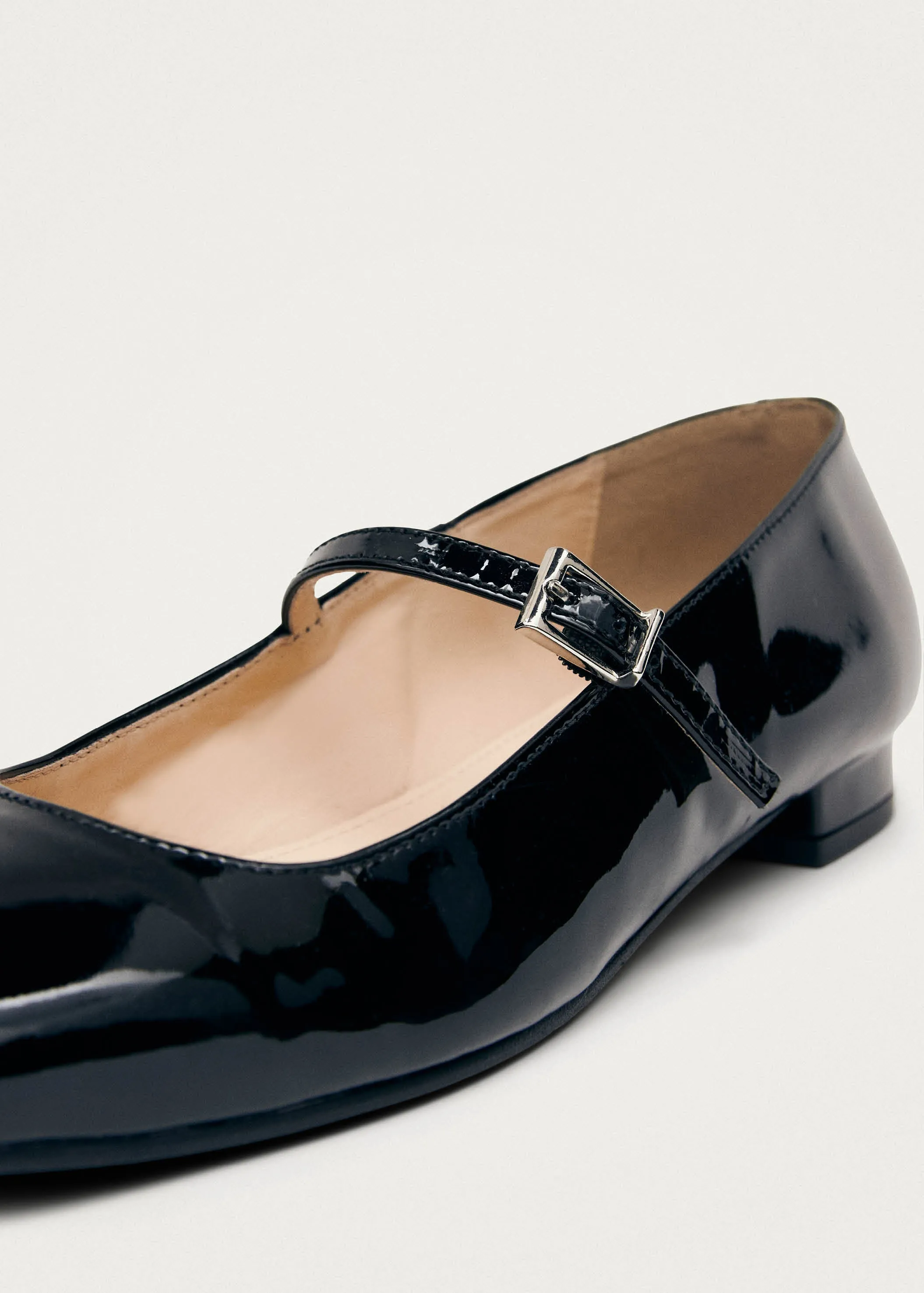 Por Do Sol Onix Leather Ballet Flats Black