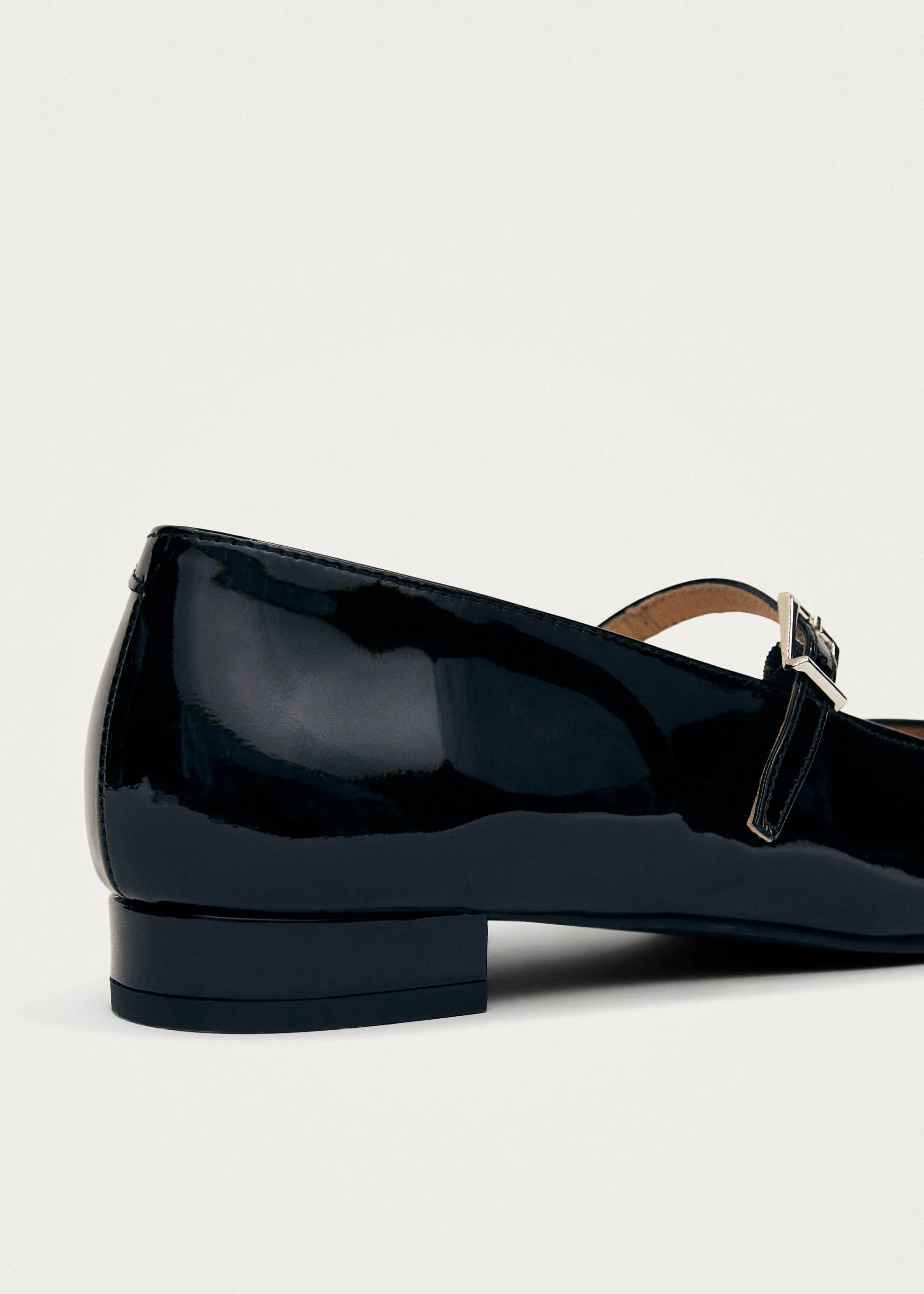 Por Do Sol Onix Leather Ballet Flats Black