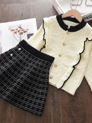 Precious Pearl Cardigan And Matching Skirt Set