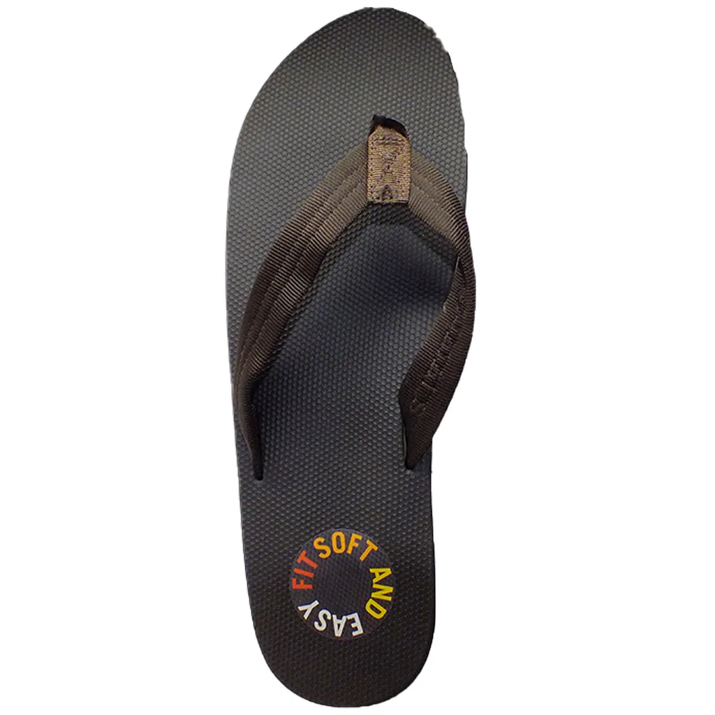 Rainbow Sandals Men's Single Layer Rubber Top 3/4" Strap -  Brown