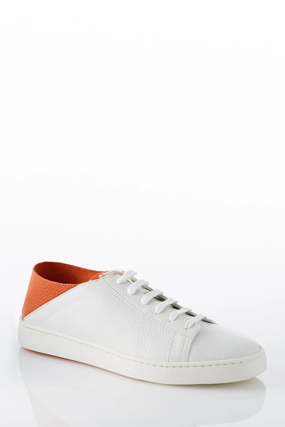 Santoni 999 Limited Edition Sneaker in White with Orange