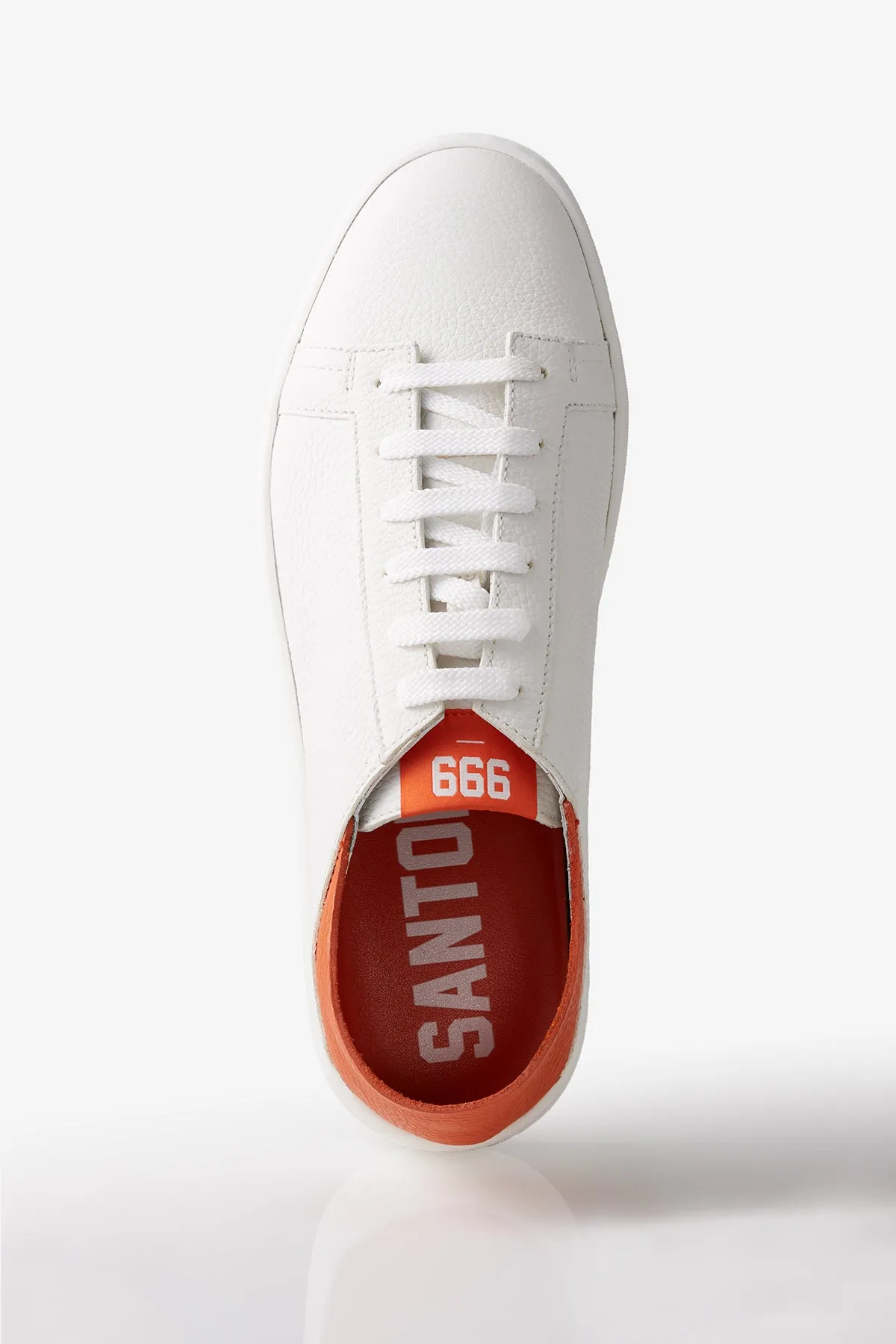 Santoni 999 Limited Edition Sneaker in White with Orange