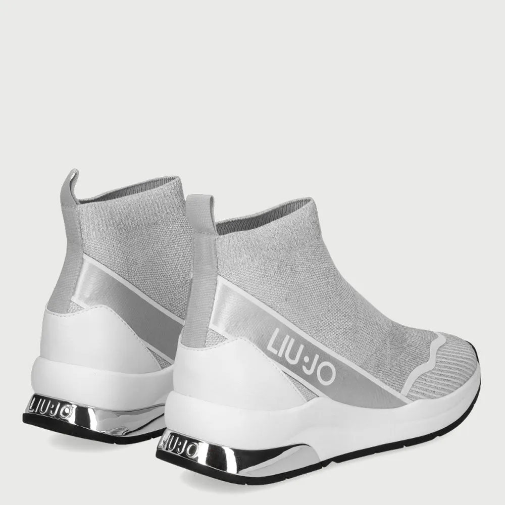 Scarpe Donna LIU JO Sock Sneakers in Lurex colore Argento