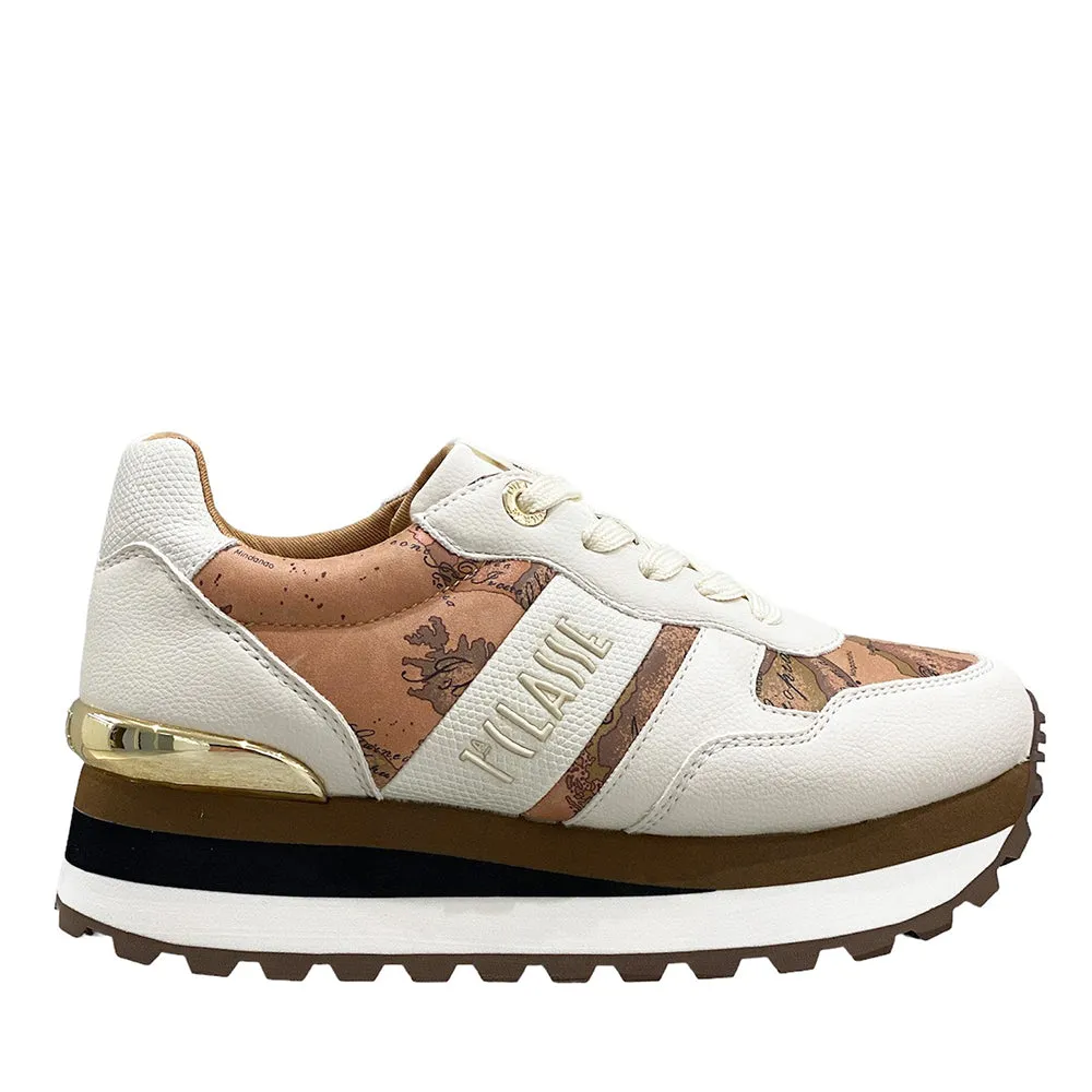 Sneakers Running 1A Classe Alviero Martini Bianco con Inserti Geo Beige 2012