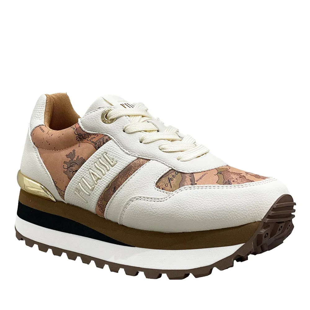 Sneakers Running 1A Classe Alviero Martini Bianco con Inserti Geo Beige 2012