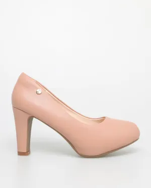 Tomaz NN334 Ladies Simple T Emblem Heels (Nude)