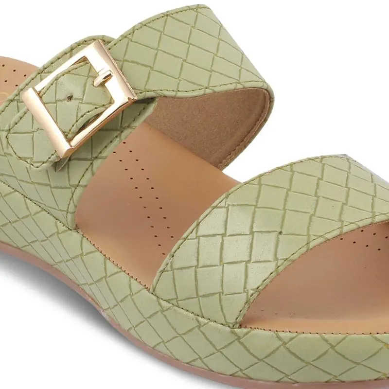 tresmode 231-ARGOS GREEN WOMEN DRESS WEDGE SANDALS EU/38 UK/5