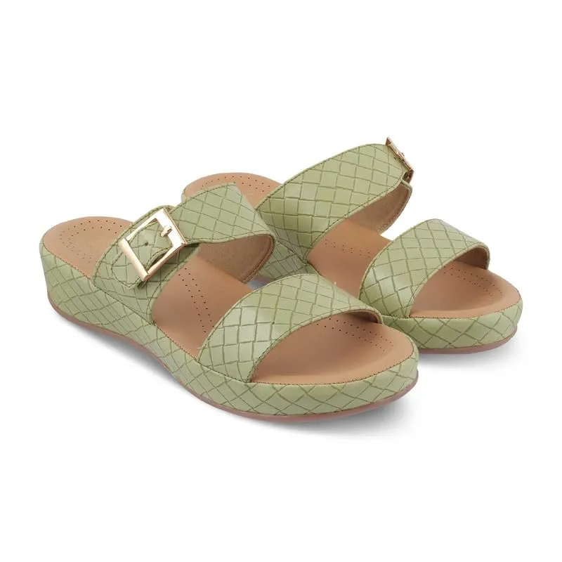 tresmode 231-ARGOS GREEN WOMEN DRESS WEDGE SANDALS EU/38 UK/5