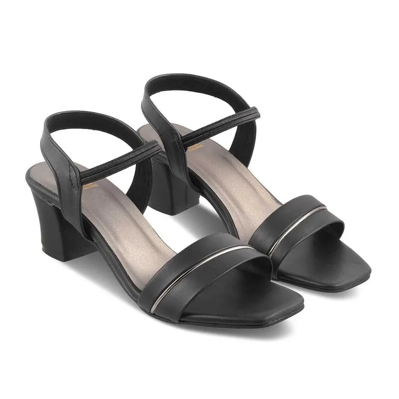 tresmode 239-RACHEL-2 BLACK WOMEN DRESS BLOCK HEEL SANDALS EU/38 UK/5