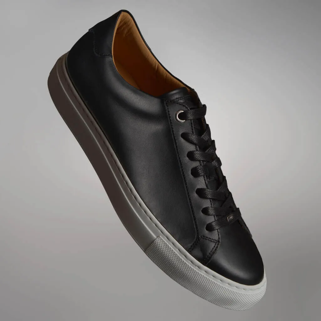 Urban Black Leather Sneakers