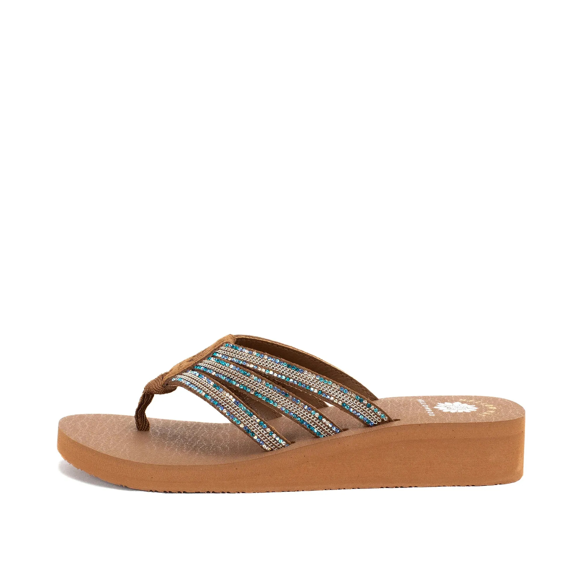 Yellow Box | Triple Strap Flip Flop Sandal | Chelsy - Blue Multi