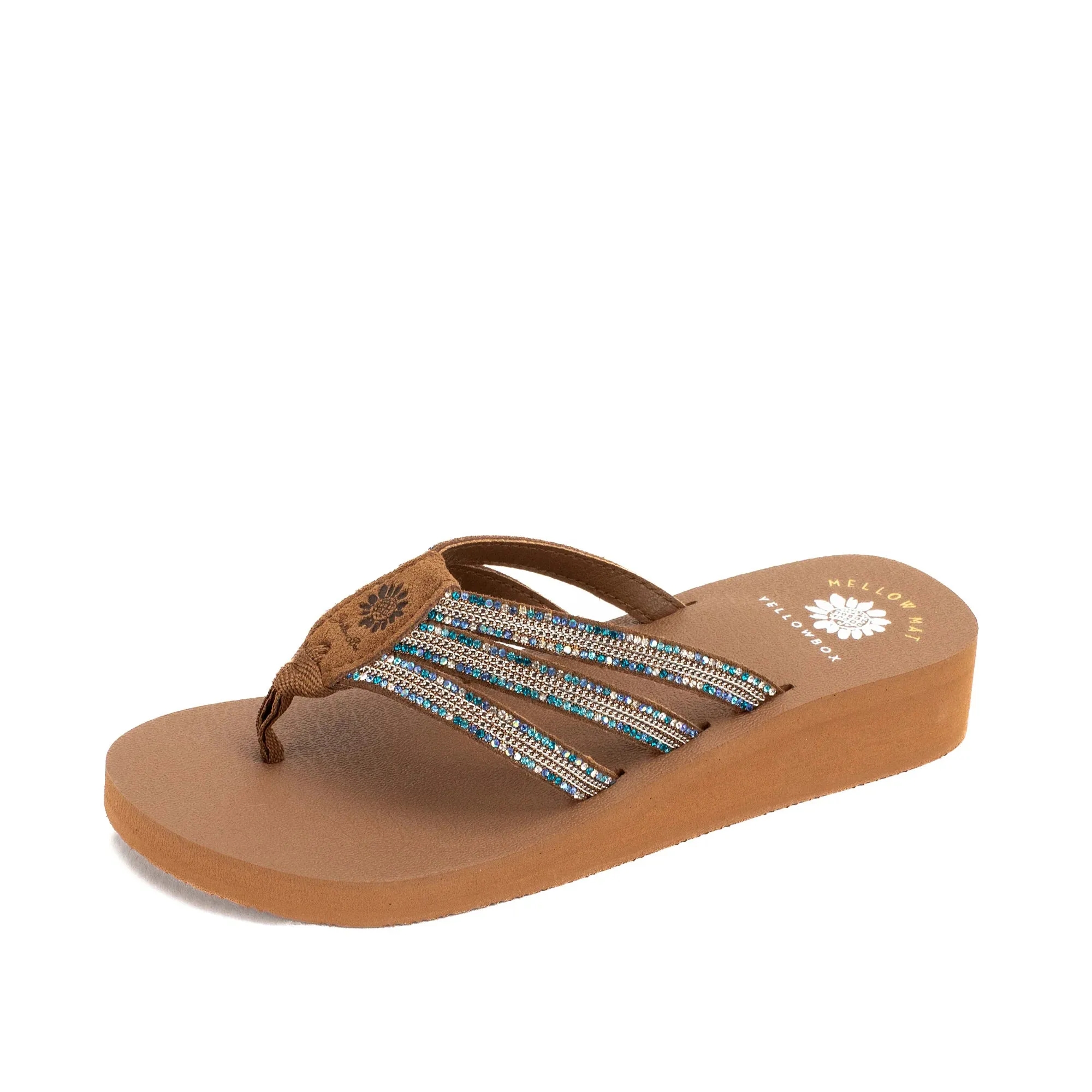 Yellow Box | Triple Strap Flip Flop Sandal | Chelsy - Blue Multi